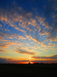 Scenic view of dramatic sky during sunset