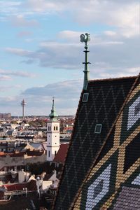 Panoramic view of city buildings against sky