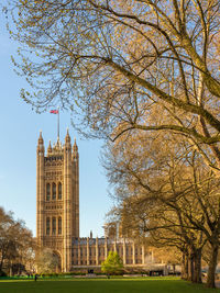 Trees in front of historical building