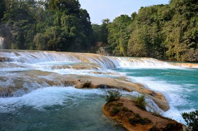 Scenic view of waterfall