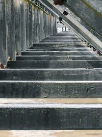 Steps on railroad tracks