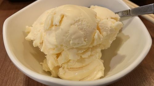 Close-up of ice cream in bowl