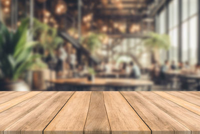 Close-up of wooden table