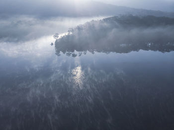 Aerial view of sea against sky