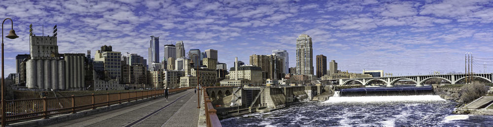 High angle view of cityscape against sky