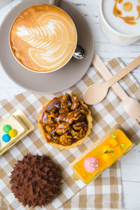 High angle view of breakfast on plate