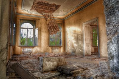 Interior of abandoned house