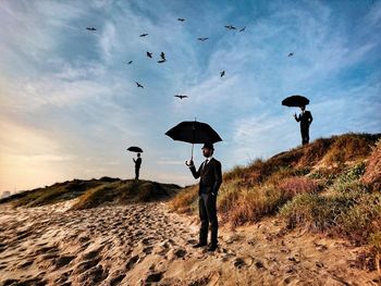 Silhouette of woman on landscape