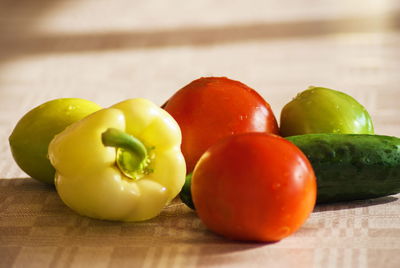 Close-up of fruits on table