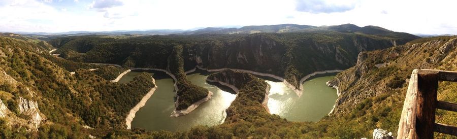 Panoramic view of mountains against sky