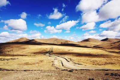 Scenic view of desert against sky