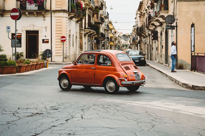 Cars on street in city