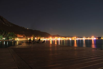 View of illuminated cityscape at night