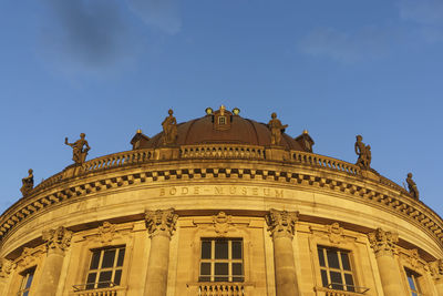 Low angle view of bode-museum against sky