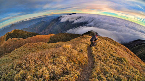 Scenic view of mountain against sky