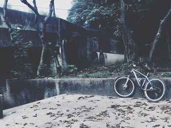 Bicycle against wall