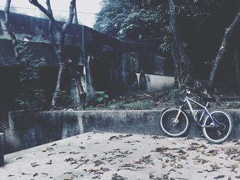 Bicycle against wall