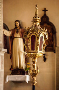 Close-up of statue in temple