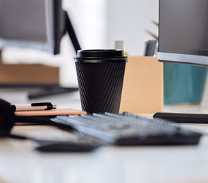 Close-up of equipment on table