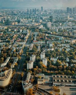 High angle view of cityscape