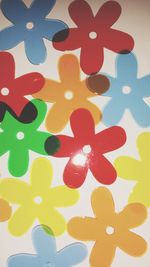 Close-up of floral pattern on wall