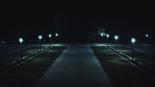 Empty road at night