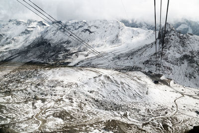 Scenic view of snow covered mountain