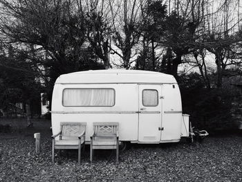 A lonely vintage camper