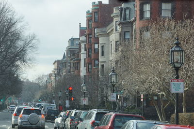 Cars parked in front of building