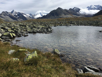 Scenic view of lake against mountains