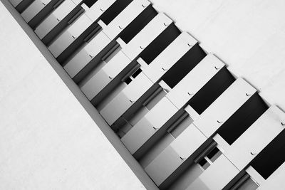 High angle view of staircase in building