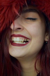 Close-up of cheerful young woman