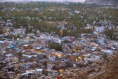 High angle view of city