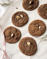 High angle view of cookies 