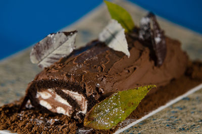 Close-up of cake on table