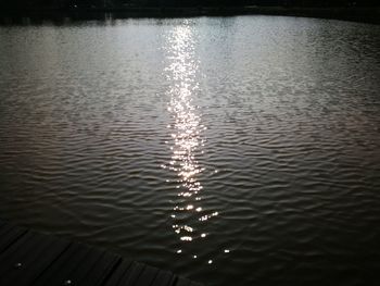 High angle view of rippled water in lake