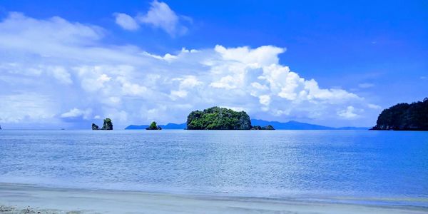 Panoramic view of beach against sky