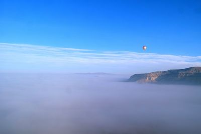 Hot air balloon flying over cappadocia