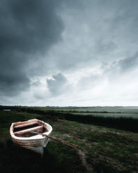 Scenic view of land against sky