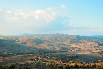 Aerial view of landscape against sky