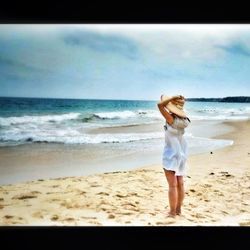 Scenic view of beach against sky
