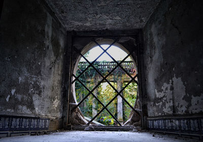 Window of old abandoned building