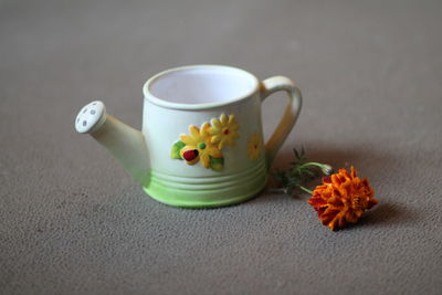 Close-up of tea served on table