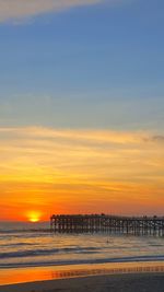 Scenic view of sea against sky at sunset