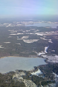 Aerial view of sea against sky