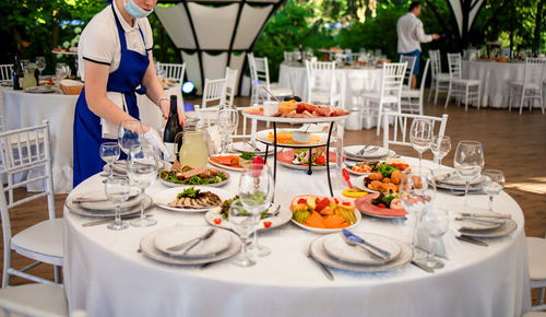 Close-up of place setting on table