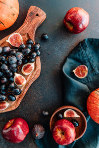 High angle view of fruit on table