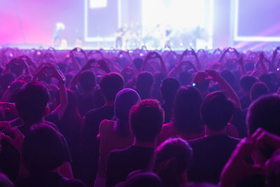 People enjoying at music concert