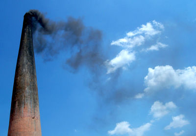 Low angle view of tree against blue sky
