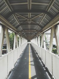 View of empty footbridge